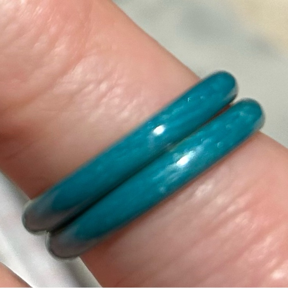 Elegant Stack Teal Ring Set